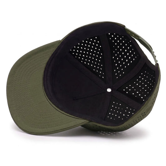 GYMISH Weightplate Gym Hat for Men, Weight Plate Patch Snapback, 6 Panel Laser Vented Workout Cap