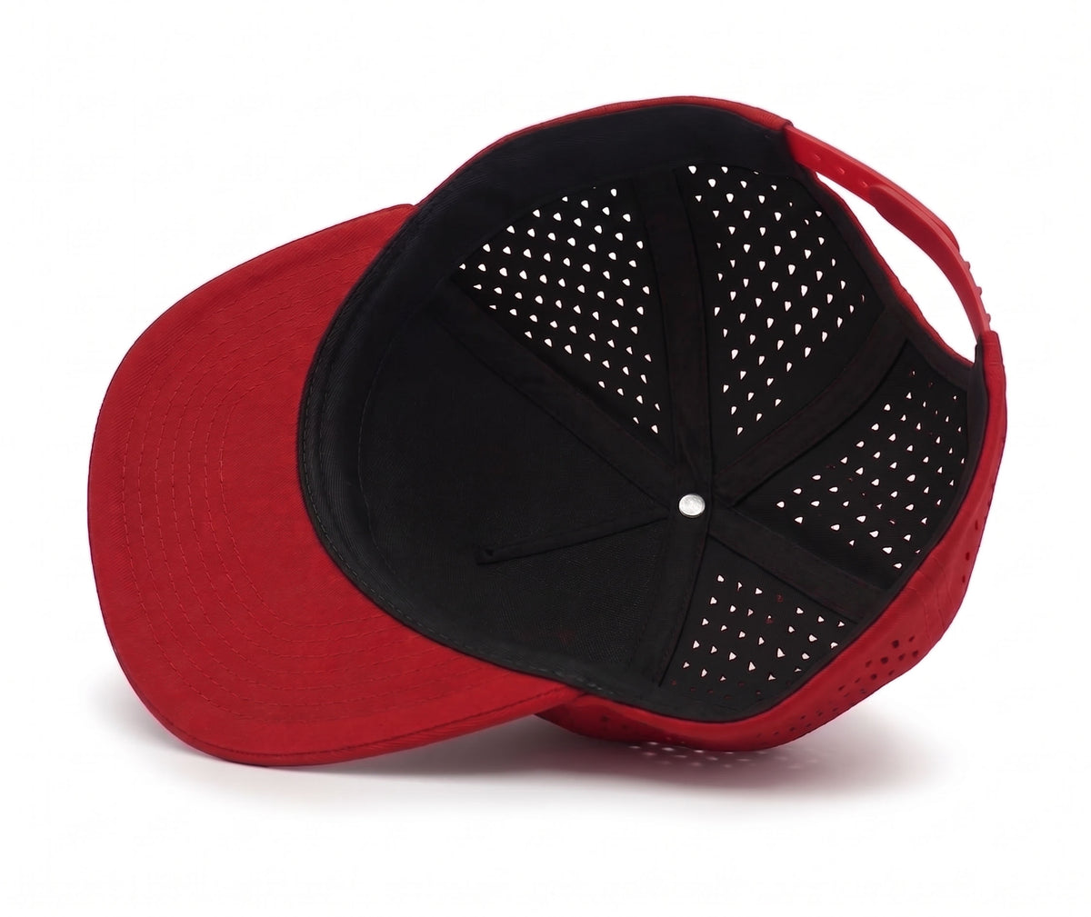 GYMISH Dumbbell Gym Hat for Men, Weight Plate Patch Snapback, 6 Panel Laser Vented Workout Cap