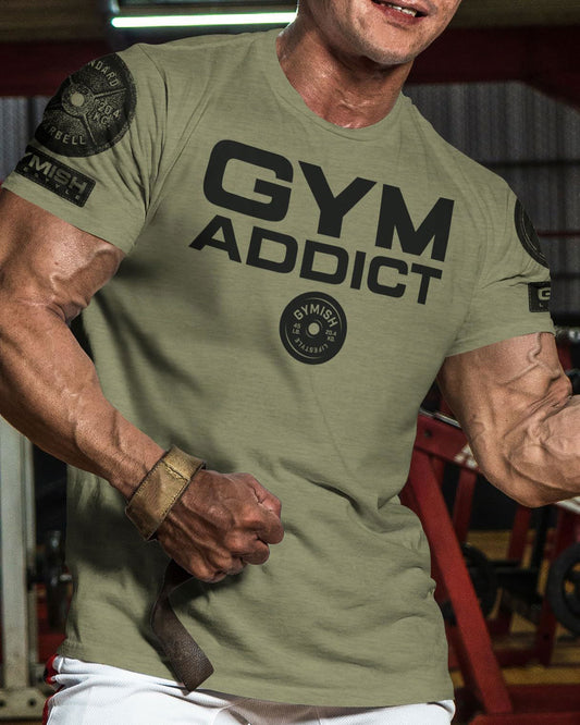040. GYM-ADDICT Workout T-Shirt - Gymish - - #Gym Shirts# - - #Workout T-Shirts#