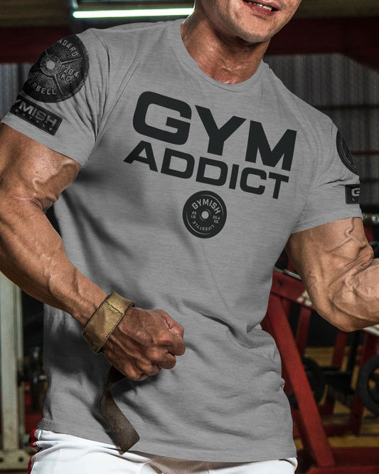 040. GYM-ADDICT Workout T-Shirt - Gymish - - #Gym Shirts# - - #Workout T-Shirts#