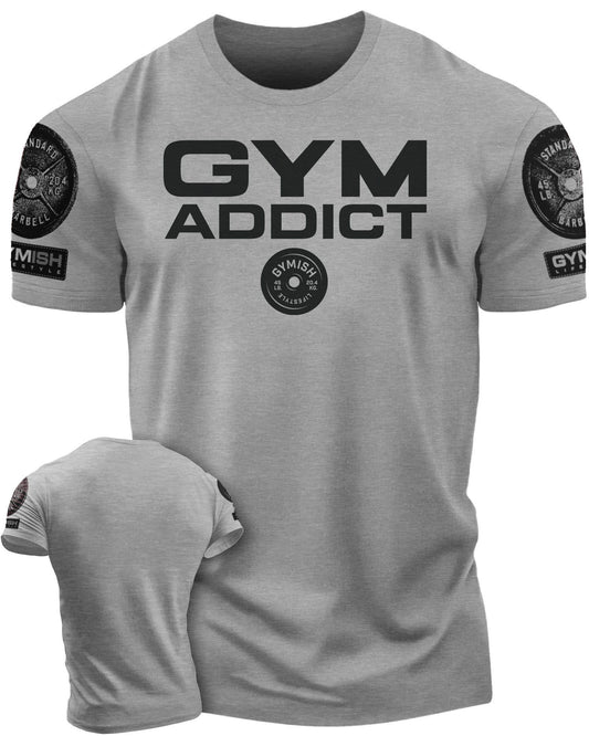 040. GYM-ADDICT Workout T-Shirt - Gymish - - #Gym Shirts# - - #Workout T-Shirts#