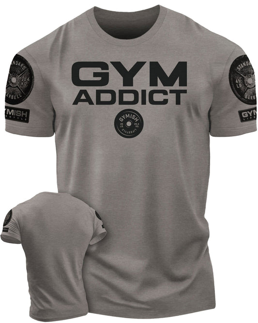 040. GYM-ADDICT Workout T-Shirt - Gymish - - #Gym Shirts# - - #Workout T-Shirts#