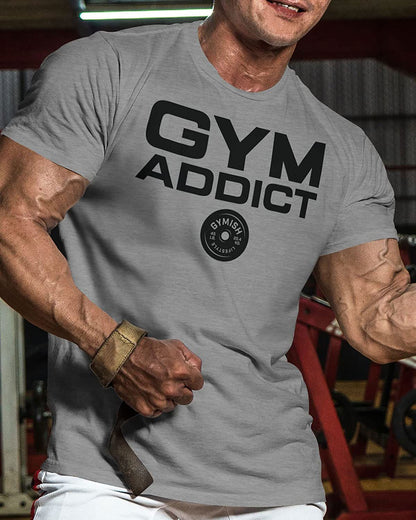 040. GYM-ADDICT Workout T-Shirt - Gymish - - #Gym Shirts# - - #Workout T-Shirts#
