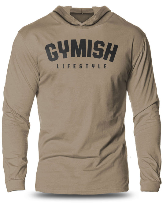 046- Gymish Lifestyle Lightweight Long Sleeve Hooded T-shirt for Men - Gymish - - #Gym Shirts# - - #Workout T-Shirts#