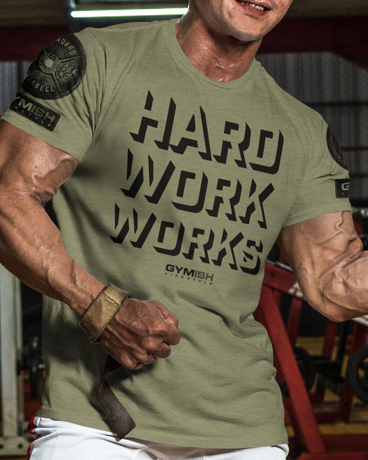 049. Hard Work Works Workout T-Shirt - Gymish - - #Gym Shirts# - - #Workout T-Shirts#