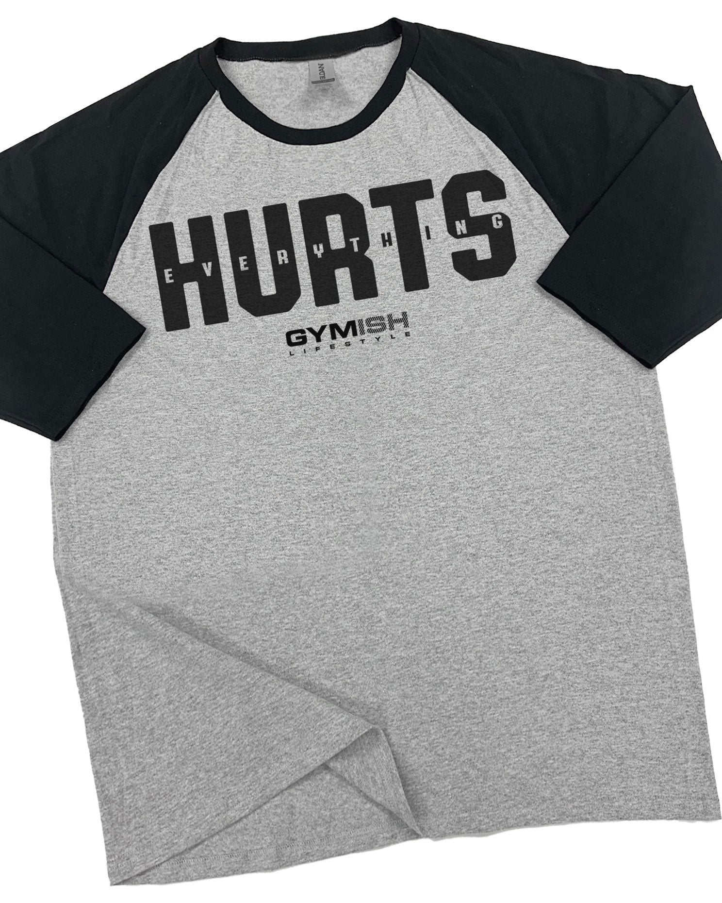 05- RAGLAN Everything Hurts Workout Gym T-Shirt for Men - Gymish - - #Gym Shirts# - - #Workout T-Shirts#
