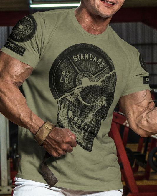 051. SkullPlate Workout T-Shirt - Gymish - - #Gym Shirts# - - #Workout T-Shirts#