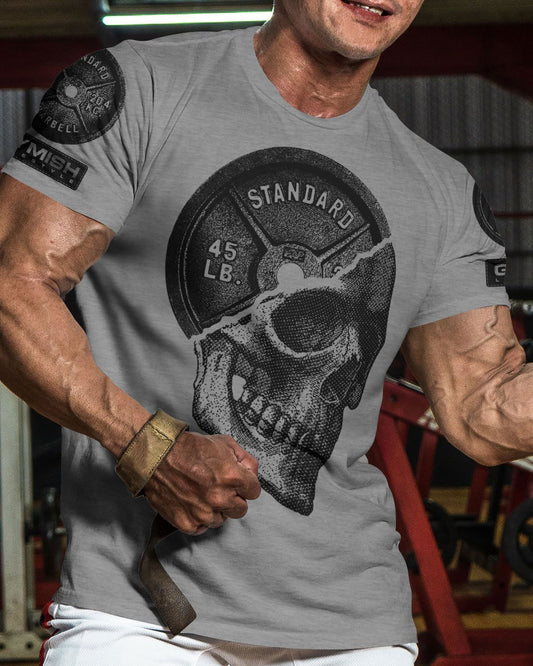 051. SkullPlate Workout T-Shirt - Gymish - - #Gym Shirts# - - #Workout T-Shirts#