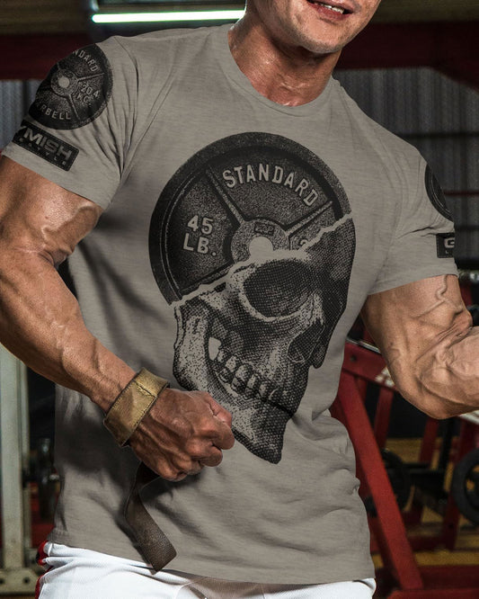 051. SkullPlate Workout T-Shirt - Gymish - - #Gym Shirts# - - #Workout T-Shirts#
