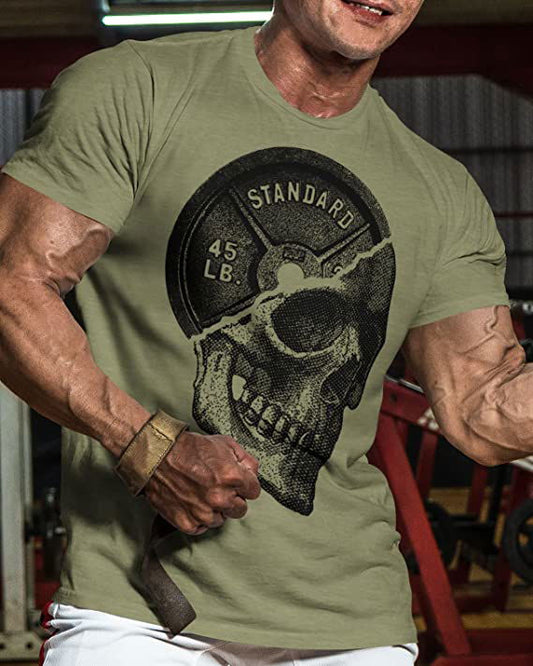 051. SkullPlate Workout T-Shirt - Gymish - - #Gym Shirts# - - #Workout T-Shirts#