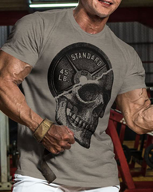 051. SkullPlate Workout T-Shirt - Gymish - - #Gym Shirts# - - #Workout T-Shirts#