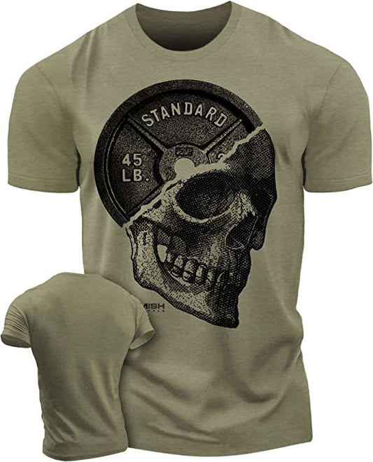 051. SkullPlate Workout T-Shirt - Gymish - - #Gym Shirts# - - #Workout T-Shirts#