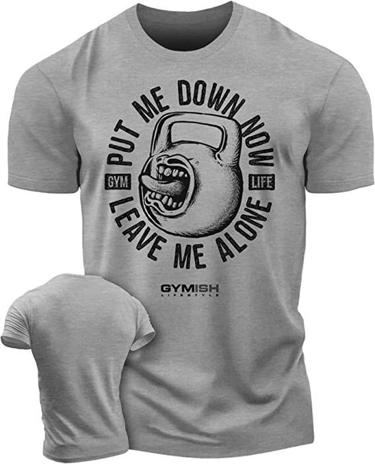 052. Leave Me Alone Workout T-Shirt - Gymish - - #Gym Shirts# - - #Workout T-Shirts#