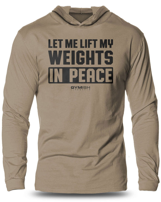 056- Lift in Peace Lightweight Long Sleeve Hooded T-shirt for Men - Gymish - - #Gym Shirts# - - #Workout T-Shirts#