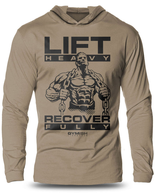 057- Recover Fully Lightweight Long Sleeve Hooded T-shirt for Men - Gymish - - #Gym Shirts# - - #Workout T-Shirts#