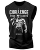 006. Challenge Your Limits Funny Workout Muscle Tank Top for Men