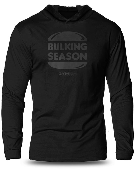 060-Bulking Season Lightweight Long Sleeve Hooded T-shirt for Men - Gymish - - #Gym Shirts# - - #Workout T-Shirts#