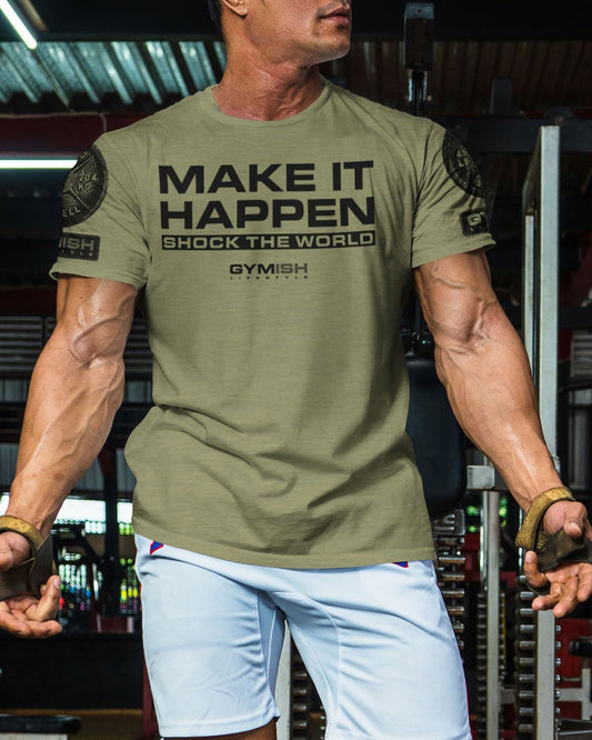 061. Shock The World Workout T-Shirt - Gymish - - #Gym Shirts# - - #Workout T-Shirts#