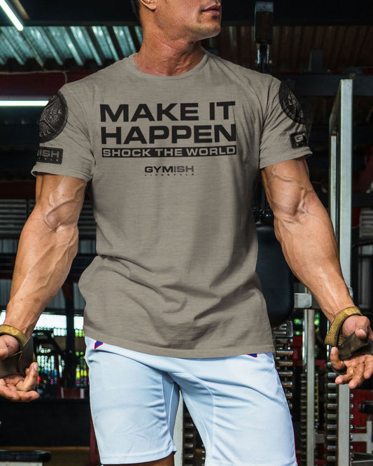 061. Shock The World Workout T-Shirt - Gymish - - #Gym Shirts# - - #Workout T-Shirts#