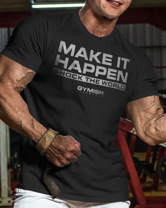 061. Shock The World Workout T-Shirt - Gymish - - #Gym Shirts# - - #Workout T-Shirts#