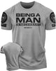 062. Being A Man is Necessary Funny Workout T-Shirt for Men