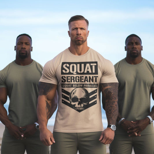 064. Squat Sergeant Workout T-Shirt - Gymish - - #Gym Shirts# - - #Workout T-Shirts#