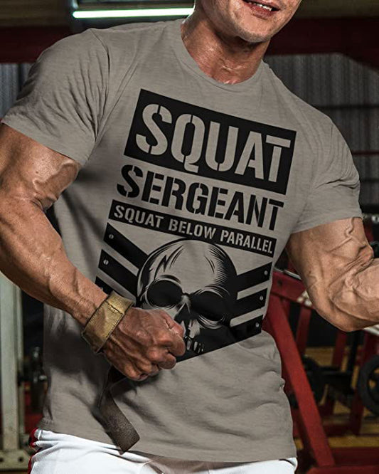 064. Squat Sergeant Workout T-Shirt - Gymish - - #Gym Shirts# - - #Workout T-Shirts#