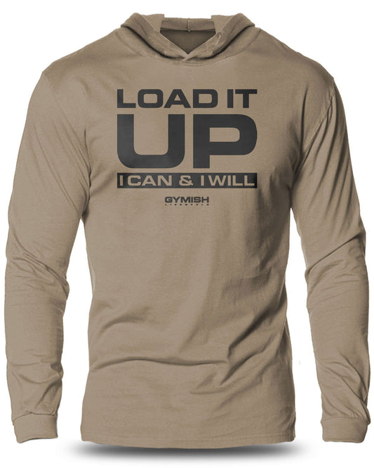 066- Load It Up Lightweight Long Sleeve Hooded T-shirt for Men - Gymish - - #Gym Shirts# - - #Workout T-Shirts#