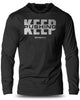 067. Keep Pushing Lightweight Long Sleeve Hooded T-shirt for Men