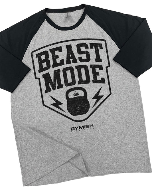07- RAGLAN Beast Mode Workout Gym T-Shirt  for Men - Gymish - - #Gym Shirts# - - #Workout T-Shirts#