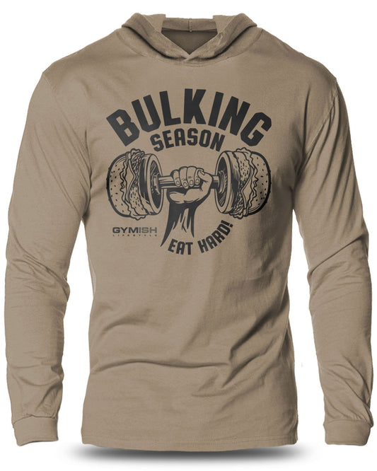 070- Bulking Season V2 Lightweight Long Sleeve Hooded T-shirt for Men - Gymish - - #Gym Shirts# - - #Workout T-Shirts#