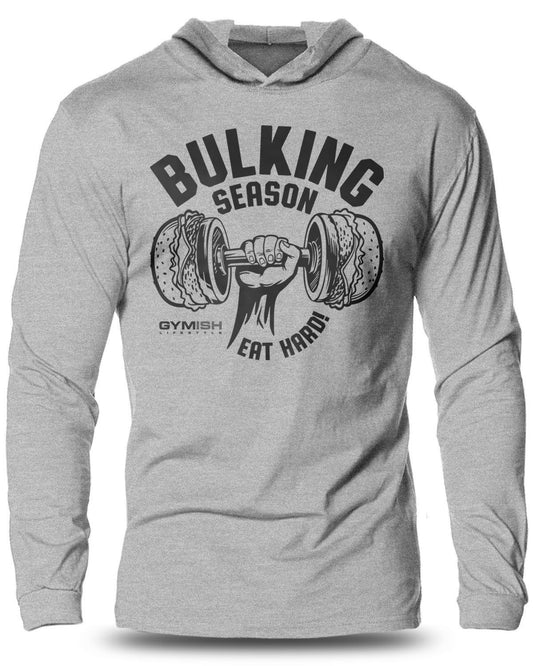 070- Bulking Season V2 Lightweight Long Sleeve Hooded T-shirt for Men - Gymish - - #Gym Shirts# - - #Workout T-Shirts#