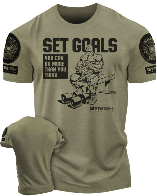 071. SET GOALS Workout T-Shirt - Gymish - - #Gym Shirts# - - #Workout T-Shirts#