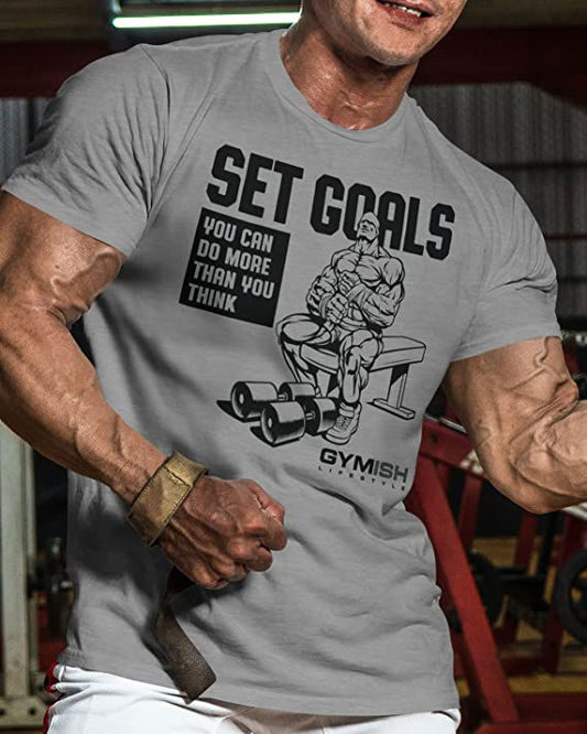 071. SET GOALS Workout T-Shirt - Gymish - - #Gym Shirts# - - #Workout T-Shirts#
