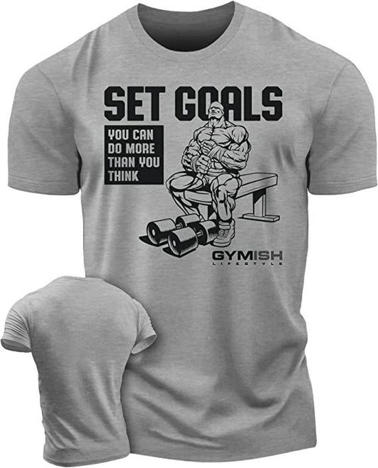 071. SET GOALS Workout T-Shirt - Gymish - - #Gym Shirts# - - #Workout T-Shirts#