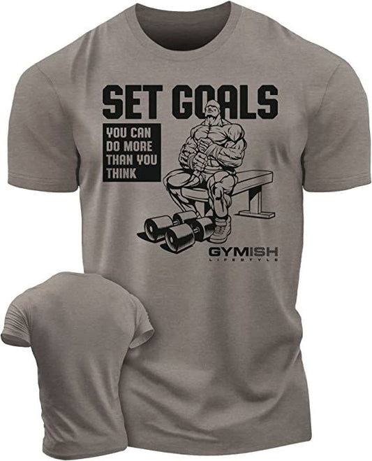071. SET GOALS Workout T-Shirt - Gymish - - #Gym Shirts# - - #Workout T-Shirts#