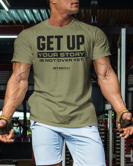 073. Get Up Workout T-Shirt - Gymish - - #Gym Shirts# - - #Workout T-Shirts#