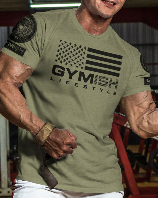 074. Gymish Flag (4) Workout T-Shirt - Gymish - - #Gym Shirts# - - #Workout T-Shirts#