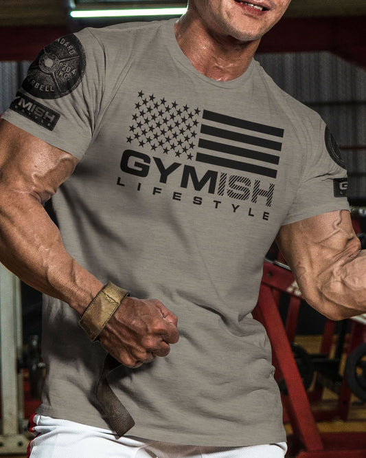 074. Gymish Flag (4) Workout T-Shirt - Gymish - - #Gym Shirts# - - #Workout T-Shirts#