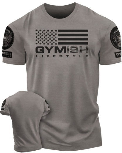 074. Gymish Flag (4) Workout T-Shirt - Gymish - - #Gym Shirts# - - #Workout T-Shirts#