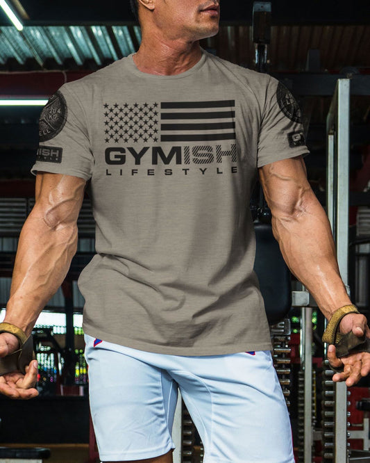 074. Gymish Flag (4) Workout T-Shirt - Gymish - - #Gym Shirts# - - #Workout T-Shirts#