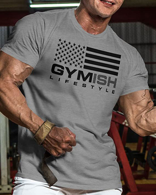 074. Gymish Flag (4) Workout T-Shirt - Gymish - - #Gym Shirts# - - #Workout T-Shirts#
