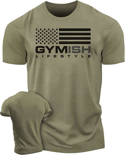 074. Gymish Flag (4) Workout T-Shirt - Gymish - - #Gym Shirts# - - #Workout T-Shirts#