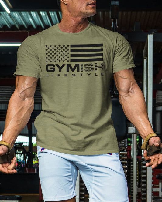 074. Gymish Flag (4) Workout T-Shirt - Gymish - - #Gym Shirts# - - #Workout T-Shirts#