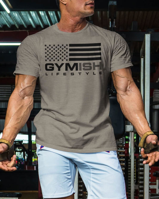 074. Gymish Flag (4) Workout T-Shirt - Gymish - - #Gym Shirts# - - #Workout T-Shirts#
