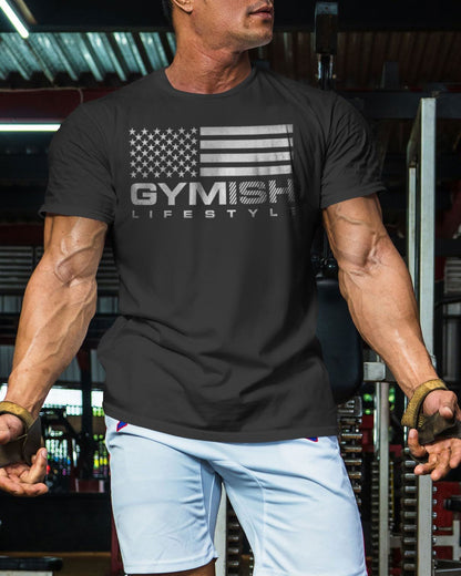074. Gymish Flag (4) Workout T-Shirt - Gymish - - #Gym Shirts# - - #Workout T-Shirts#