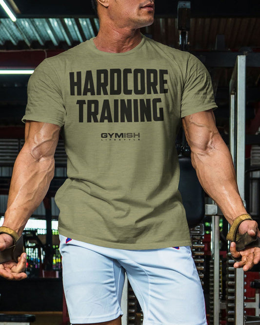 080. Hardcore Training Motivational Gym Shirt - Gymish - - #Gym Shirts# - - #Workout T-Shirts#