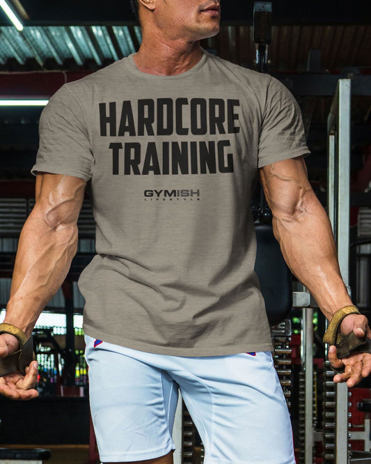 080. Hardcore Training Motivational Gym Shirt - Gymish - - #Gym Shirts# - - #Workout T-Shirts#