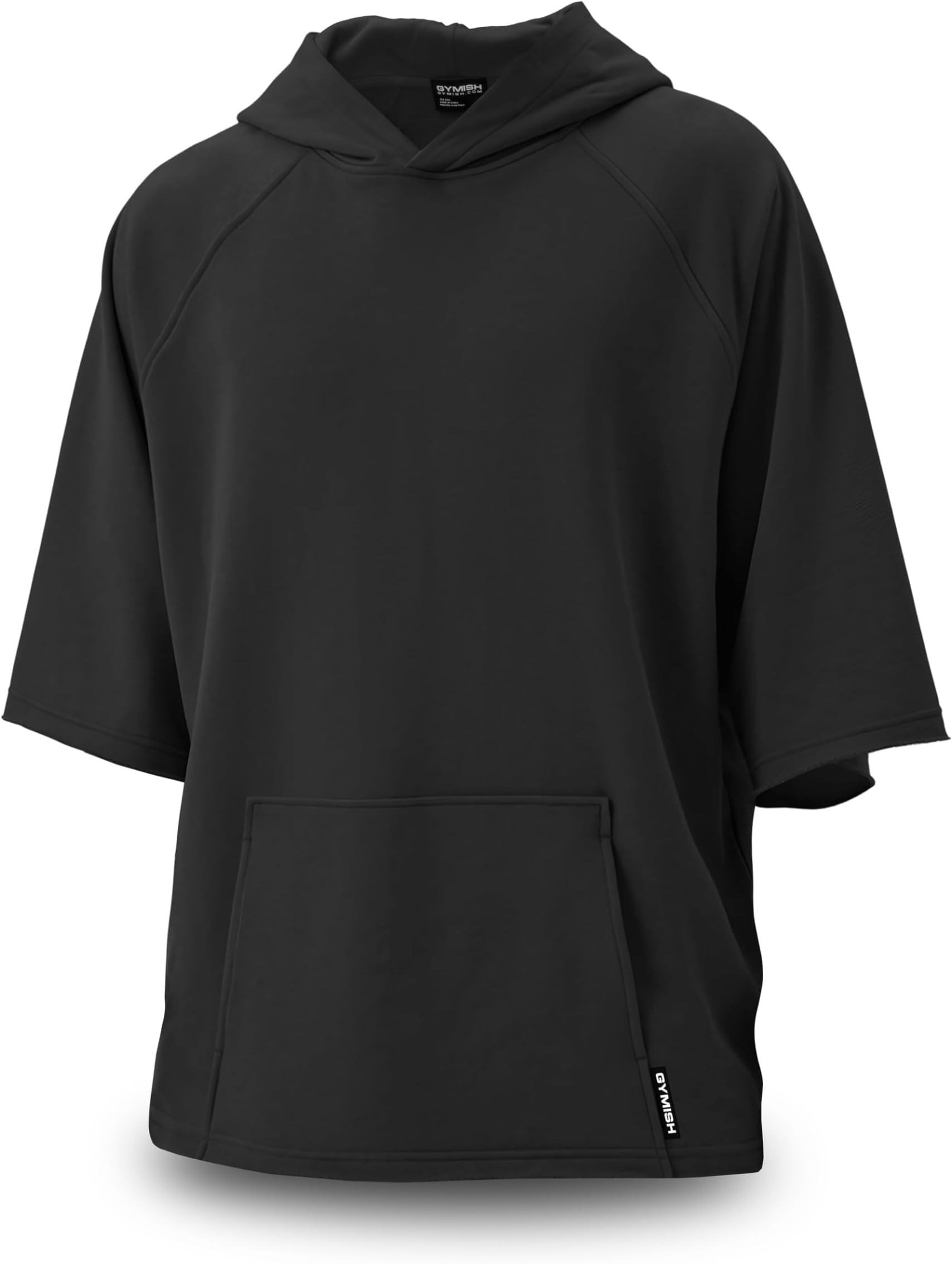 Gymish Lifestyle Oversized Short-Sleeve Hoodie Casual Streetwear Pullover for Men & Women Hulk Hoodie Black Hoodie T-Shirt GYMISH LIFESTYLE