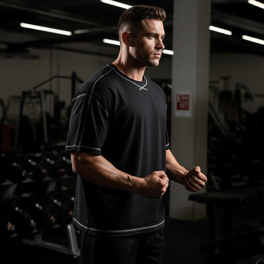 Gymish Lifestyle Men’s Vintage Oversized Gym T-Shirt, Relaxed Fit Bodybuilding & Workout Tee